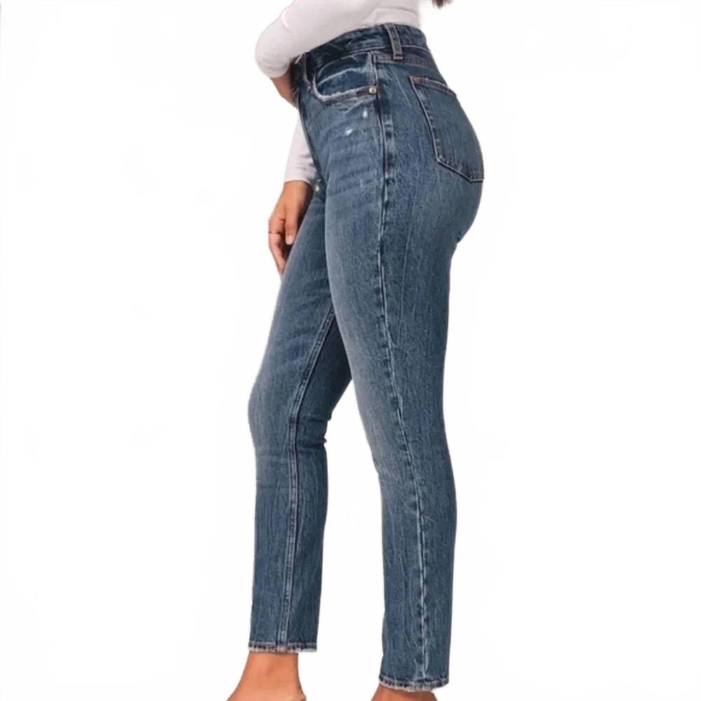 NEW ABERCROMBIE & FITCH women's ultra high rise ankle straight jeans - regular i - Picture 3 of 6